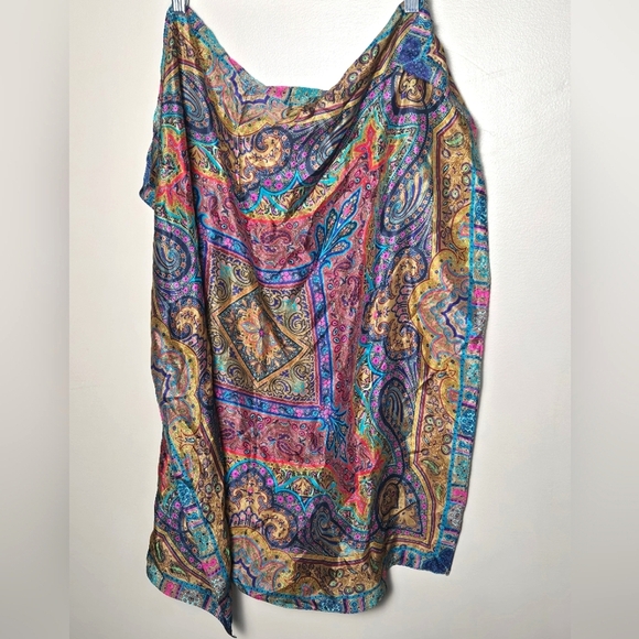 Unbranded Boho Paisley Cottagecore Festival Silk Scarf - Picture 1 of 2